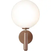 Nuura utendørs vegglampe Miira, Ø 20 cm, mørk bronse/opal