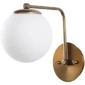 Opviq Daisy 146-A vegglampe, gull, skjerm i opalt glass