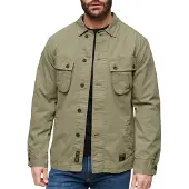 Superdry for man. M4010729A Green military jacket (L), Casual, Cotton, Long sleeve