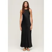 Superdry Satin Racer Ermeløs Lang Kjole