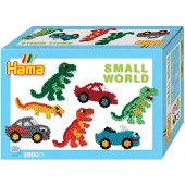 Hama Midi Perler - Small World - 2000 stk. - Dinosaurer og Biler - - OneSize - Perler