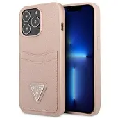 GUESS GUHCP13LPSATPP iPhone 13 Pro/13 6.1" Rosa Hardcase Saffiano Triangle Logo Card Slot