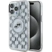 Karl Lagerfeld IML Monogram Karl & Choupette Head MagSafe-etui for iPhone 15 Pro Max - Klar