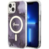 GUESS GUHMP14SHTMRSU iPhone 14 6,1" lilla/lilla hardcase Golden Marble MagSafe