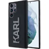 Karl Lagerfeld 3D gummideksel med glitterlogo for Samsung Galaxy S23 Ultra - svart