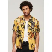 Superdry for man. M4010740A Hawaiian Resort Shirt yellow (M), Casual, Cotton, Short sleeve