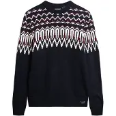 Superdry for man. M6110528A Knitted pullover with round neck and navy alpine greaves (XL), Casual, Acrylic