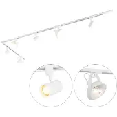 QAZQA 1-fase skinnesystem med 6 justerbare hvite spotlights - Magnax Jeana
