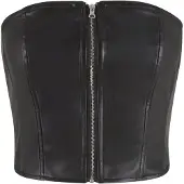 Urban Classics Synthetic Leather Bandeau Ermeløs Topp