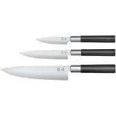Kai 67S-300, Kniv sett, Stål, Plast, Sølv, Svart, 20 cm