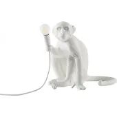Seletti LED-dekobordlampe Monkey Lamp, hvit, sitter