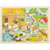 Goki Wooden Jigsaw Puzzle Petting Zoo 48 pcs. Tre