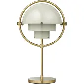 Gubi Multi-Lite batteridrevet bordlampe, messing/grå, 30 cm