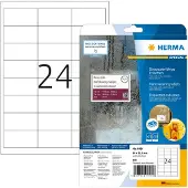 Herma Slitesterke Etiketter 66x33.8 25 Ark A4 Klistremerke 600 Stykker