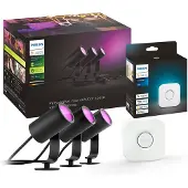 Philips Hue LED-spot Lily, sett med 3, bridge, RGB, CCT, IP65