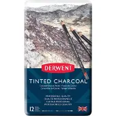 Derwent Tinted Charcoal pencil 12stk tin