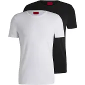 HUGO for man. 50325440 Pack 2 T-shirts Round white, black (S), Casual, Cotton, Short sleeve, Sustainable