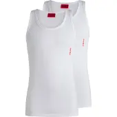 HUGO for man. 50469778 Pack of 2 white logo vests (XL), Homewear, Cotton