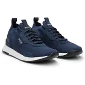 BOSS for man. 50498245 Trainers Titanium navy (46), Flat, 1 to 3 cm, Laces, Casual