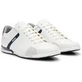 BOSS for man. 50498282 Saturn leather shoes white (42), Flat, Laces, Casual