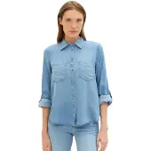 Tom Tailor 1041221 Denim Look Langermet Bluse