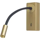 Forlight LED-vegglampe Mine, gullfarget, aluminium, høyde 14 cm