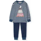 Boboli Velour Pyjamas Med Lange Ermer