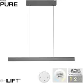 Pure LED-pendellampe E-Motion, platina, CCT