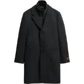Superdry for man. M5011970A Tailored 2-in-1 city coat black (S), Casual, Wool