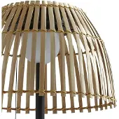 LUCANDE LED-solcelledrevet gulvlampe Eligio, bambus, Ø 39 cm, RGB