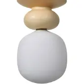 LUCANDE hengelampe Fidelo, hvit/gul, glass, keramikk, 18 cm