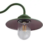 LINDBY utendørs vegglampe Bilma, grønn, glass, 29 cm høy