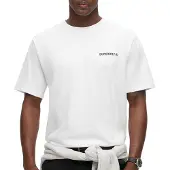 Superdry for man. M1012083A Tech white relaxed fit t-shirt (S), Casual, Cotton, Short sleeve