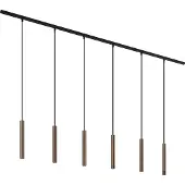 QAZQA Moderne skinnesystem med 6 pendellamper bronse 1-fase - Slimline Keno