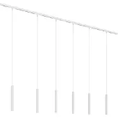 QAZQA Moderne skinnesystem med 6 hvite pendellamper 1-fase - Slimline Keno
