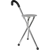 Seniorshop Klapstol-stokk med sete og 3 ben