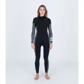 Hurley Plus Printed 3/2 Mm Dame Våtdrakt I Neopren Med Glidelås I Brystet Og Lange Ermer