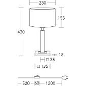 HerzBlut bordlampe Titos, tre, hvit, 43 cm høy, E27