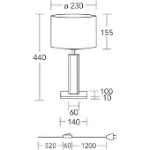HerzBlut bordlampe Karl G, rund, tre/granitt, hvit, E27