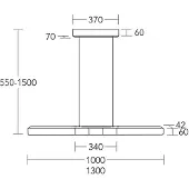HerzBlut LED-hengelampe Lana del nero, tre, dimbar