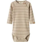 Lil´ Atelier Lil' Atelier Body I/e - Rib - NbmKail - Ren kasjmir m. Striper - - 56 - Langermet Body