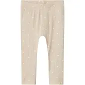 Lil´ Atelier Lil' Atelier Leggings - Rib - NbfGago - Grey Morn/Heart - - 1 år (80) - Leggings