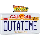 Doctor Collector Tilbake Til Fremtiden Delorean Replika Av Outatime-nummerplaten
