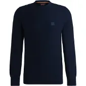 BOSS for man. 50527584 Textured knit sweater in navy blue (XXL), Casual, Cotton