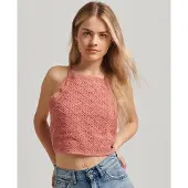 Superdry Vintage Crop Crochet Ermeløs Topp