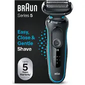 Braun Series 5 51-M1000s, Barberingsmaskin, Svart, Blå, AutoSense, Batteri, Innebygd batteri, 138 mm