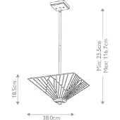 ELSTEAD Alderley taklampe, høydejusterbar, Tiffany-stil