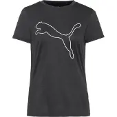 Puma TAD ESSENTIALS Heather Logo Tee Women, Clothing, Black Heather, XS