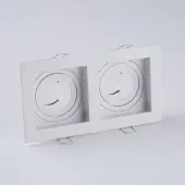 Searchlight Innfellingslampe Grid Two, 2 lyskilder, hvit, 18,5x10 cm, aluminium, GU10