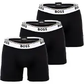 BOSS for man. 50475282 Pack 3 Black logo boxer shorts (XL), Homewear, Cotton